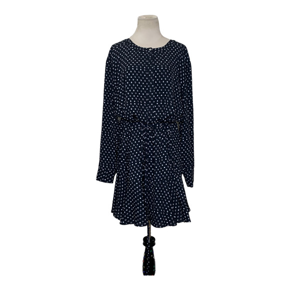 Rebel long sleeves black polka dots belted mini dress size 3X - Picture 13 of 14